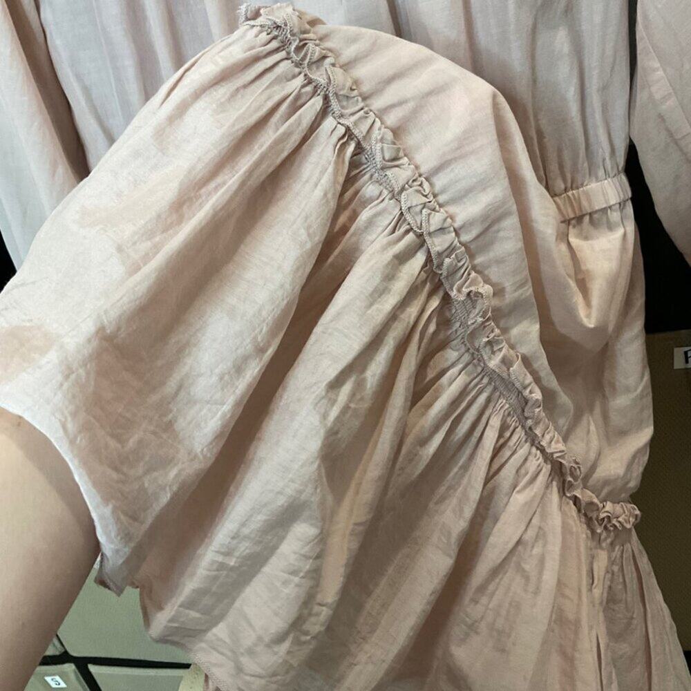 Bird & Knoll Petal Pink Tiered‎ Dress Silk Cotton coquette feminine - Picture 5 of 9